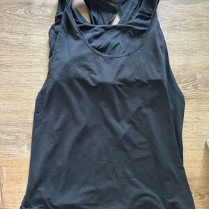 Lululemon Athletica Black Sleeveless Tank Top with Cut Out Design